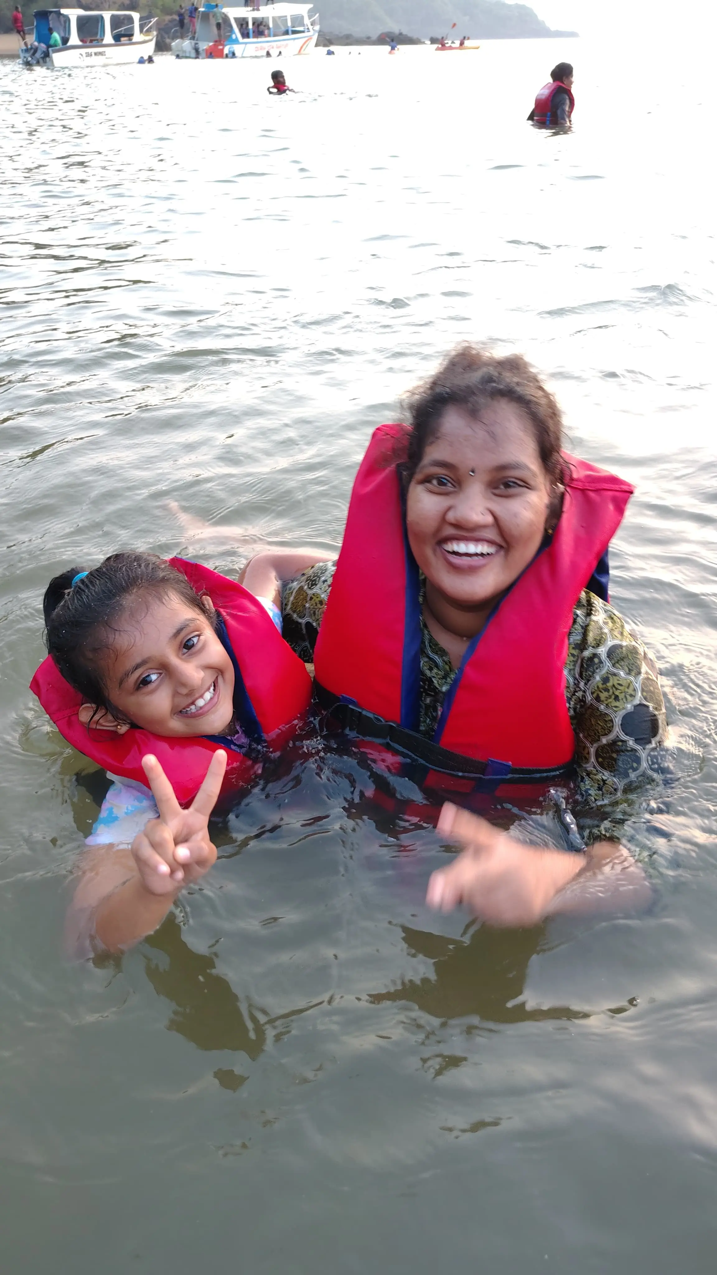 Snorkeling experience in clear sea water Snorkeling activity in Gokarna sea waters